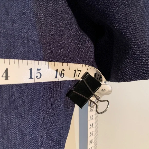 LARRY LEVINE PETITE BLUE TEXTURED SUIT - Picture 7 of 16